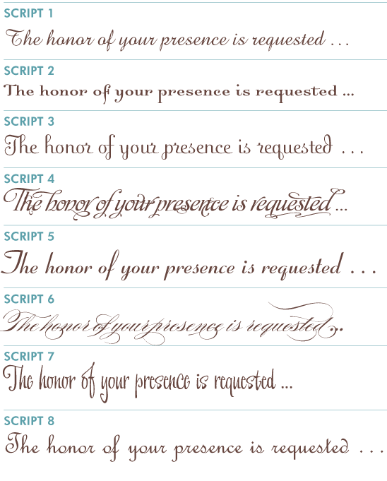 Fancy scripts are the ultimate wedding invitation fonts Scripts match well 